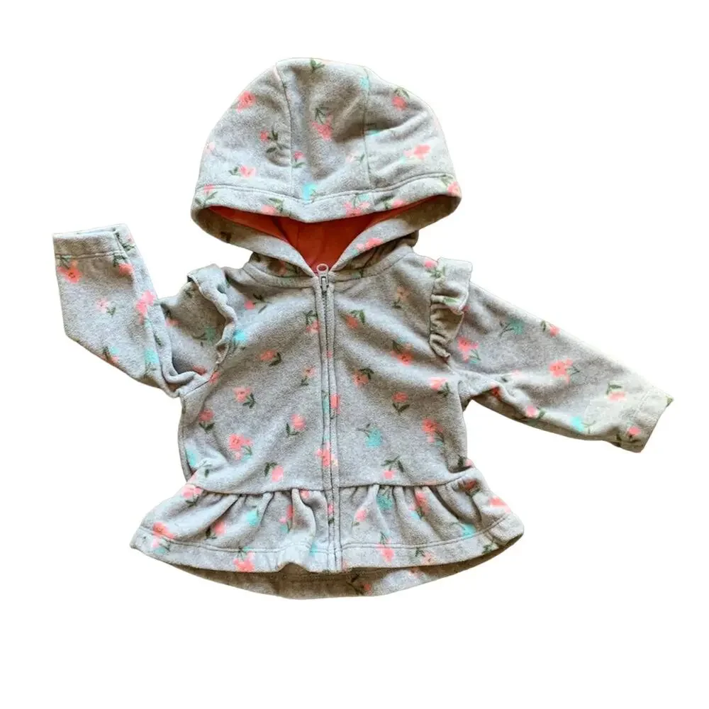 Carters Gray Floral Sweater Size 3mo